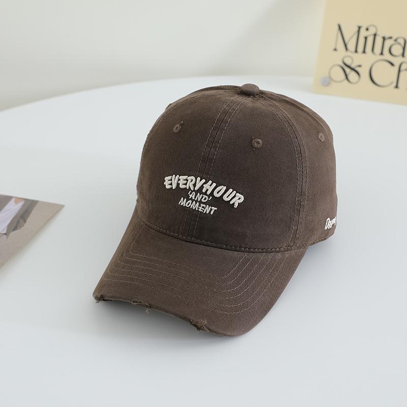 Nouvelle Casquette de Baseball Brodée pour Filles Japonaise à Large Bord Chapeau Haut Mou Doux en Pur Coton Polyvalent Langue de Canard