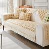 Houndstooth Plush Sofa Cushion Autumn and Winter Thickened Houndstooth Cushion Sheep Velvet Simple Sofa Cover