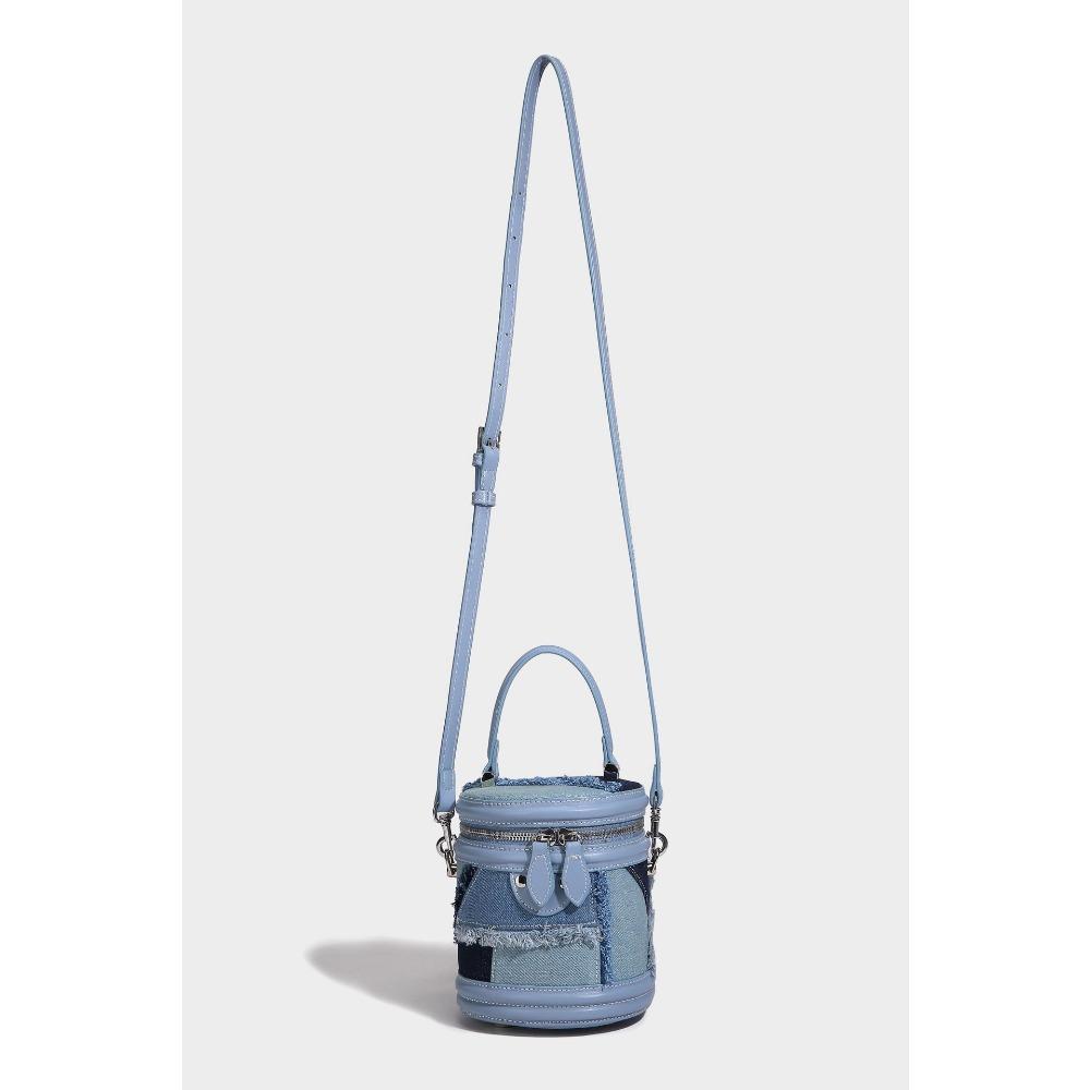 Niche Design Denim Splicing Foreign Gas Bucket Bag 2 Versatile Portable Messenger Small Bag