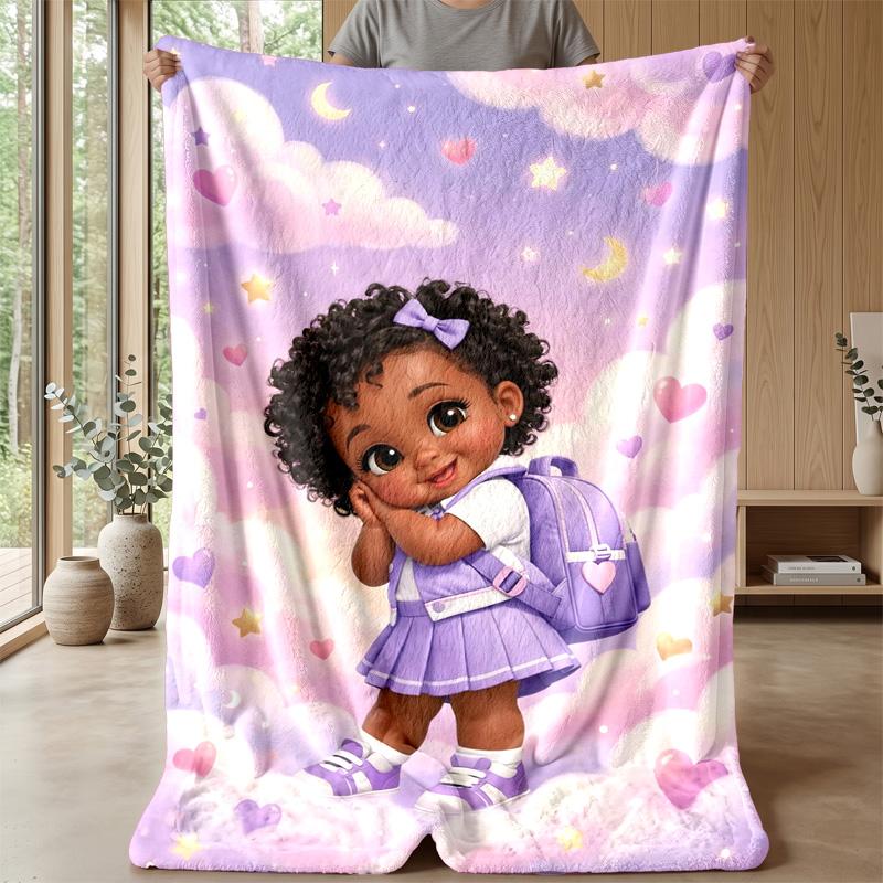 Purple Dreamscape Theme blanket Lightweight Warm Flannel Blanket Decorative Throw Blanket for Home Decoration