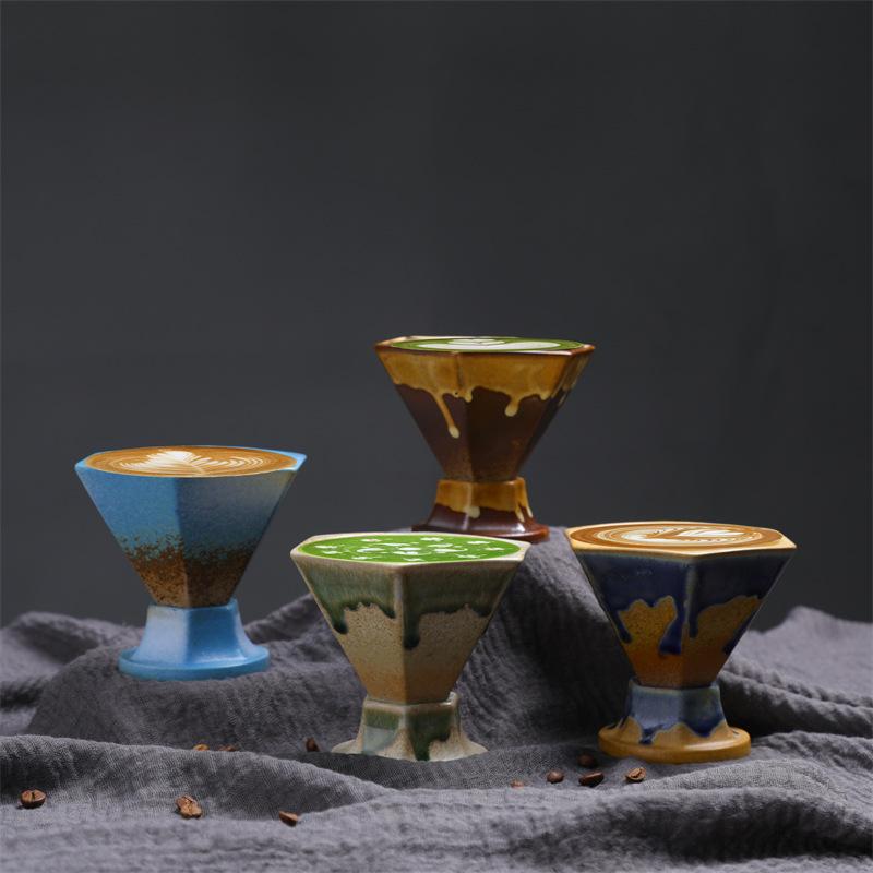 Creative Ceramic Cup Light Luxury Coffee Cup Saucer Set Retro Design Water Cup Afternoon Tea Cup
