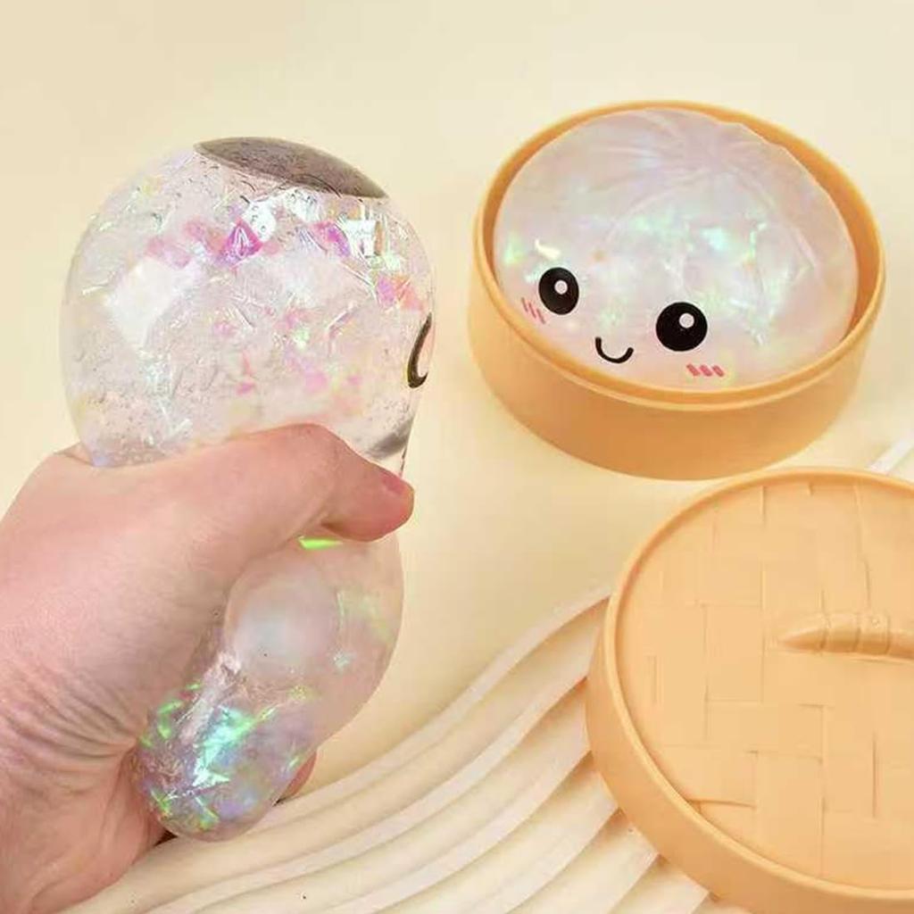 Giant Dumpling Mystery Box: Random Color Glitter Squishy Toy, Maltose Texture Slow Rising Stress Ball, Aesthetic Desk Toys