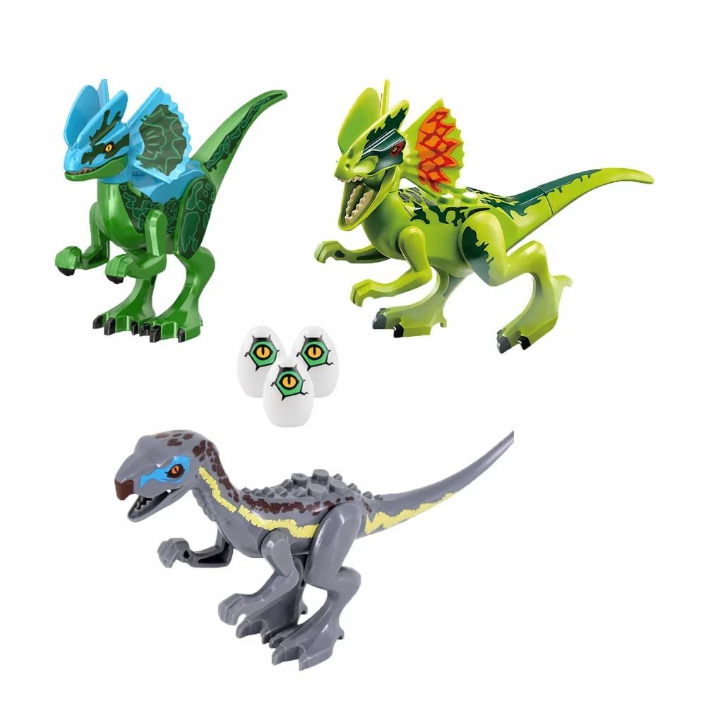 Jurassic Dinosaurier DIY Bausteine Velociraptor Velociraptor Rex Tyrannosaurus Pterosaurier Dilophosaurus Zubehör Steine Spielzeug