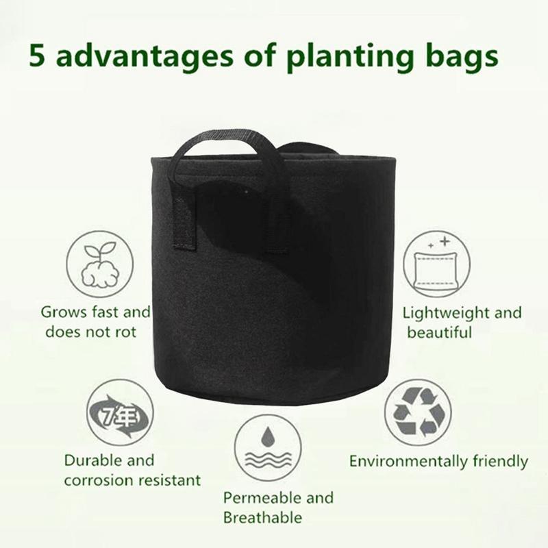 Felt Plant Grow Bags Reusable Garden Vegetables Planter Flower Herb Planting Pots Fabric Seedling Flower Nursery Bag