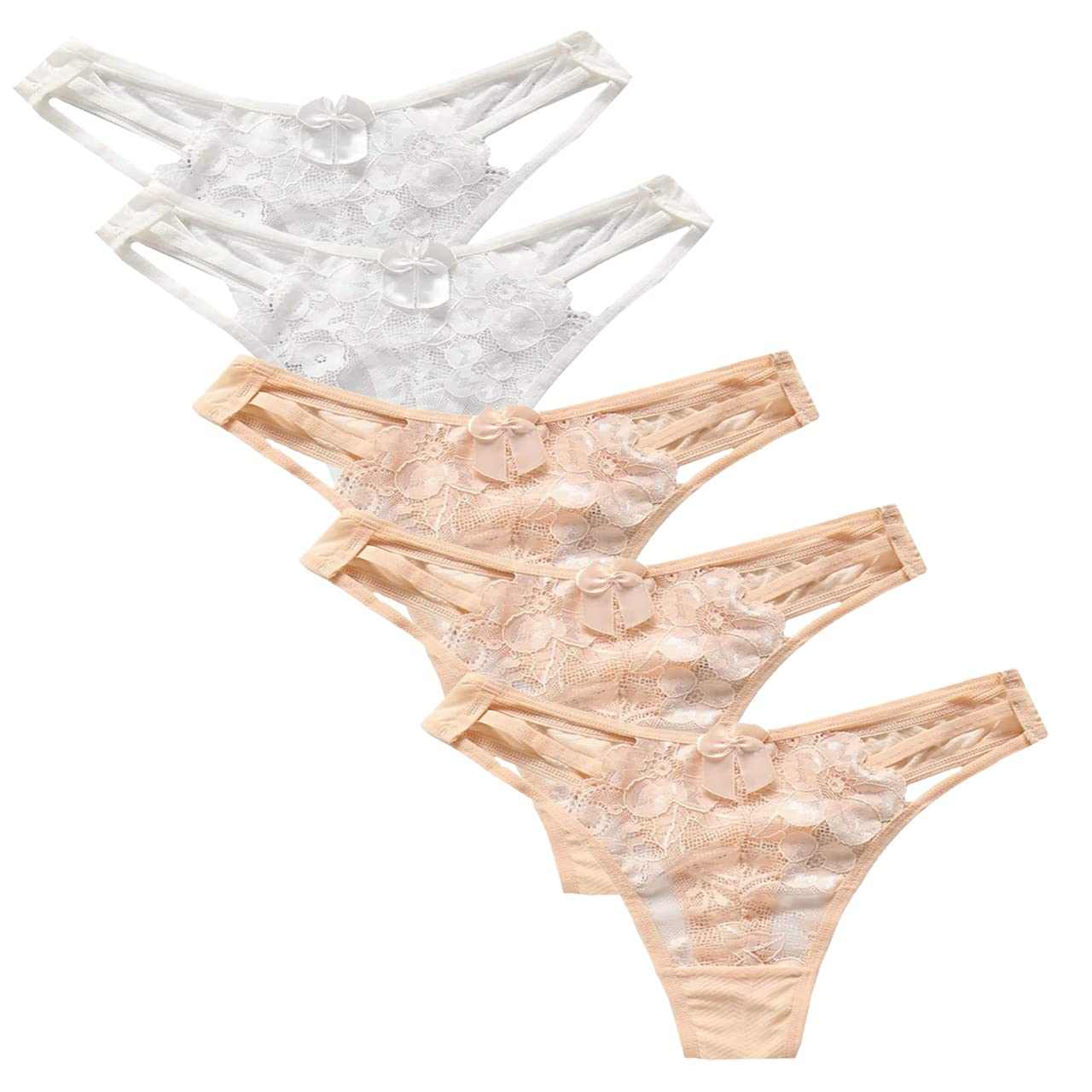 

сексуальный набор из 5 предметов TT220S5 [Белый Клык] Т-образная спинка, прозрачные трусики, шорты, лента, нижнее белье, женское (Набор из 5 предметов, U)