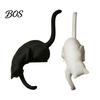 Home Decor For Cat Lovers 2Pcs 3D Printed Shaped Hook, Black And White Cute Key Hanger, Hook Decorative Ornaments for Lovers, Creative Wall