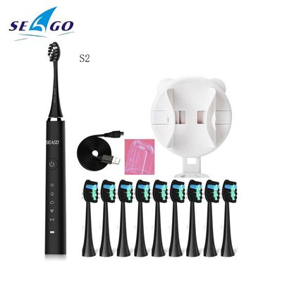 Seago Ultrasonic Sonic Electric Toothbrush Powerful USB Rechargeable Tooth Brush Adult Electronic IPX7 5 Modes With 3 Heads