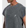 Gymshark Gewaschenes Doppellagiges T-Shirt Schwarz A5a1m Bb81