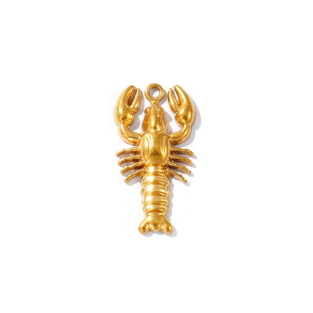 2 PCs 304 Stainless Steel Ocean Jewelry Charms Multicolor Lobster Pendants For DIY Necklace Bracelet Keychains Jewelry Making