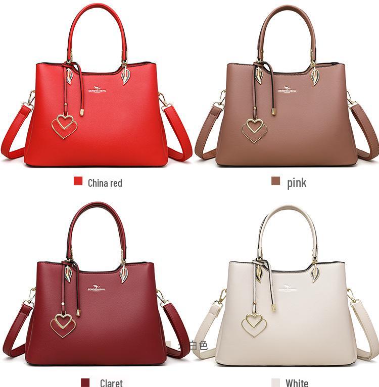 Kangaroo 2025 Women's Versatile Soft Leather Shoulder Handbag