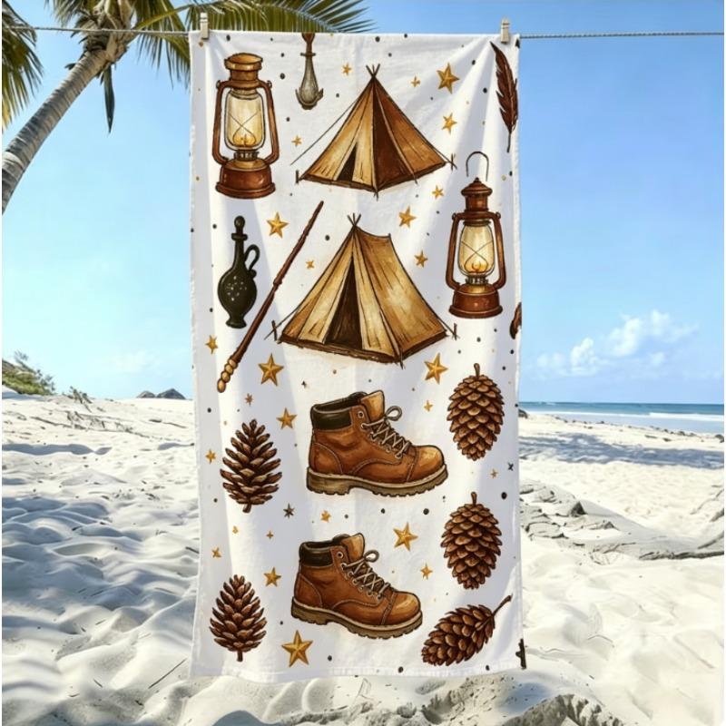 Whimsical Wizardry Beach Towel, Microfiber Sand Free Quick Dry, Magical Potion & Spell Print, Soft Absorbent for Summer & Pool