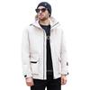 Outdoor Men's New Winter White Duck Down Jacket Versatile Men's Youth Thickened Cargo Hooded Jacket