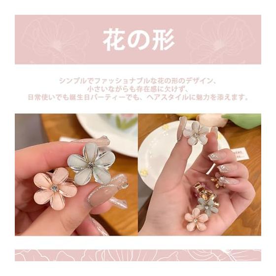 Mini Flower Hair Clips (Set of 10) - Cute Floral Hair Accessories for Ponytails, Buns, and Hairstyles - Fashionable & Practical for Daily Wear,