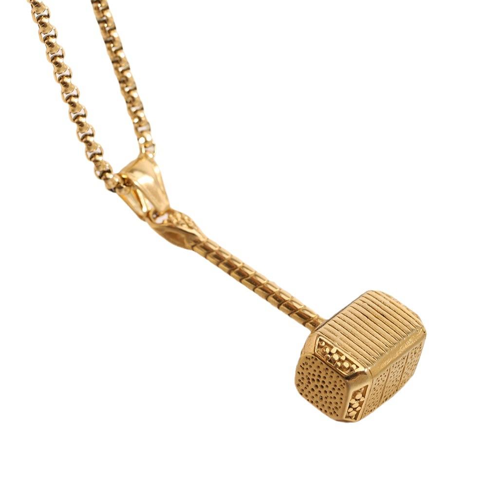 Retro Hip-hop Hip-hop Thor's Hammer Hammer Domineering Titanium Steel Necklace for Men