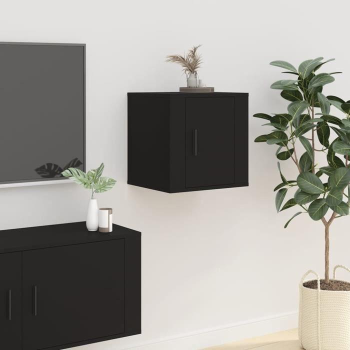 816642 vidaXL Meuble TV mural Noir 40x34,5x40 cm