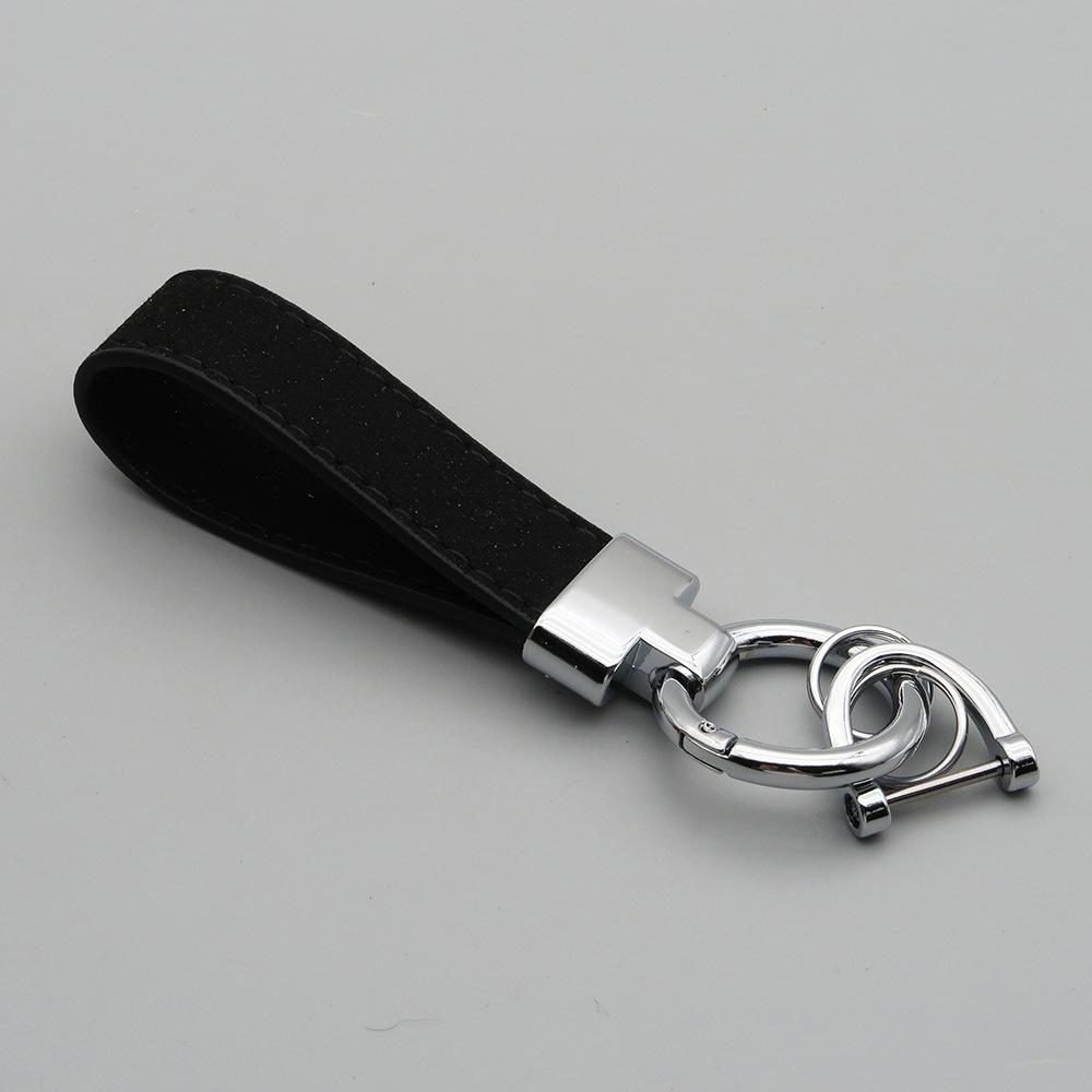 Laser Custom Logo Keyring Box Set Gift Personalized Name Number T Buckle Suede Leather Keychain Bag Car Key Chain Men’s Women‘s