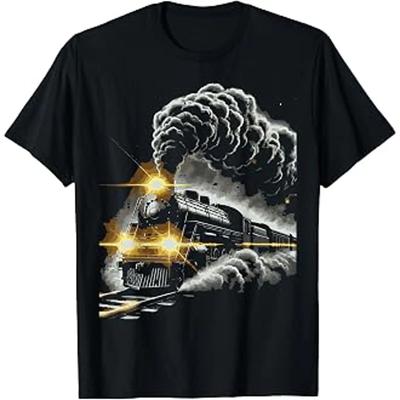 Steam Engine Train Vintage Locomotive Conductor Unisex Boys Kid T Shirt Vintage Homme Casual Comfortable Designer Clothes