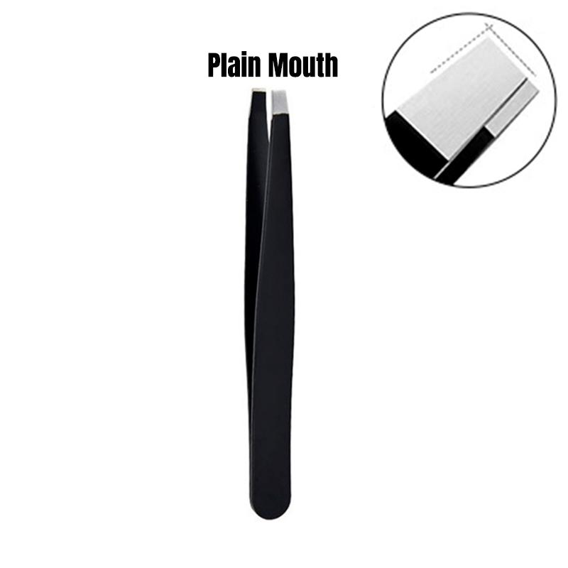 1/1pc Stainless Steel Eyebrow Tweezers Kit Eyebrow Eyelash Tweezers with Storage Bag Beauty Salon Home Hair Removal Tweezers