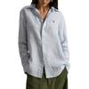 Polo Ralph Lauren SS26 Embroidered Stripe Linen Long Sleeve Shirt Women shirts 211A96158-003