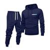 Men's Printed Hooded Sweatshirt And Sweatpants Casual Sports Suit