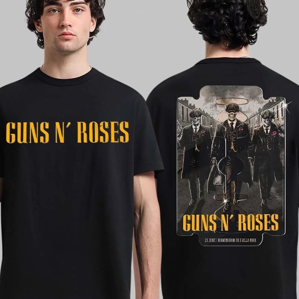 Guns N Roses World Tour 2026 graphics 100Cotton shirt Men Retro Fashion New Summer Hip hop unisex Short sleeve Tshirt fan gift