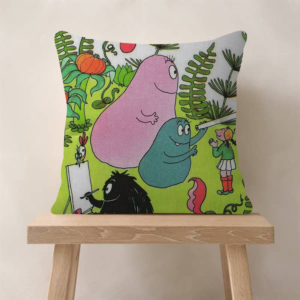 Cartoon Barbapapa CUTE Cushion Cover Car Throw Pillow Case For Sofa Car Christmas Gift 40x40cm 45x45cm