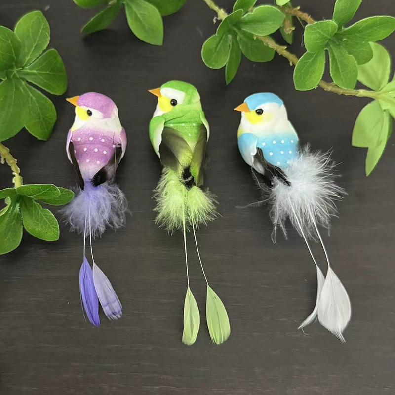 Cute Artificial Birds Fake Foam Animal Simulation Feather Birds Models Tit DIY Craft Home Garden Ornament Decoration