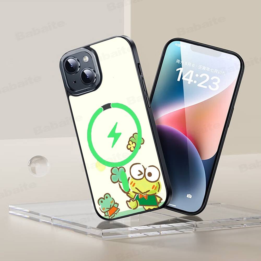 Cute Cartoon K-Keroppis Phone Case For IPhone 13 14 15 11 12 16 17 Pro Max Plus For Magsafe Magnetic Shell