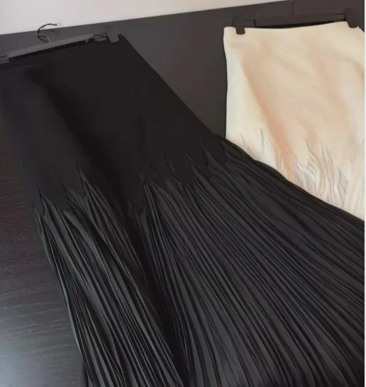 Petal Pleated High Waist Summer Lace Skirt - Elegant, Flowing Maxi for Women