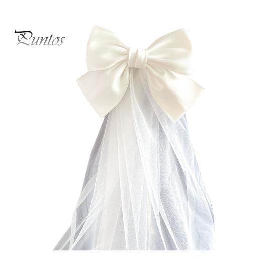 

Свадебная фата из сетки с бантом, двухслойная сетка, сказочный эффект, свадебный головной убор, идеальный свадебный аксессуар белый