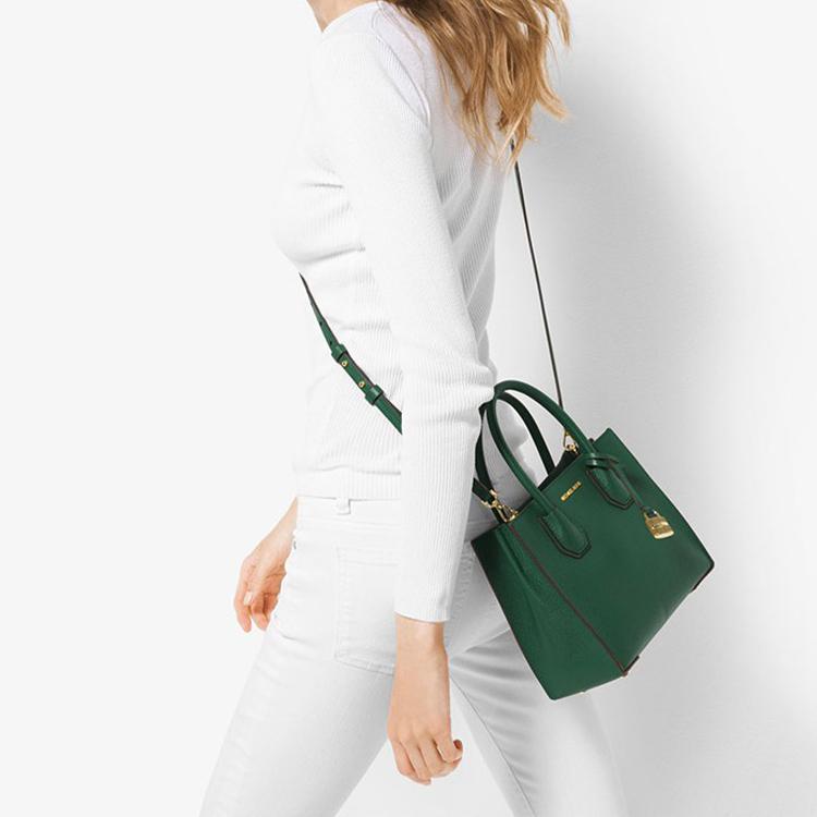 New MICHAEL KORS Mercer Leather Trunk Bag, Handbag, Shoulder Bag, Crossbody Bag Trumpets Women's Jasper 35S1GM9M2L-305