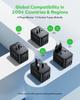 and MOMAX PD 70W GaN Fast Charging Power Converter for International Simultaneous Charging of 7 3 PD 2 QC 2 AC 2 AC International Outlets Worldwide