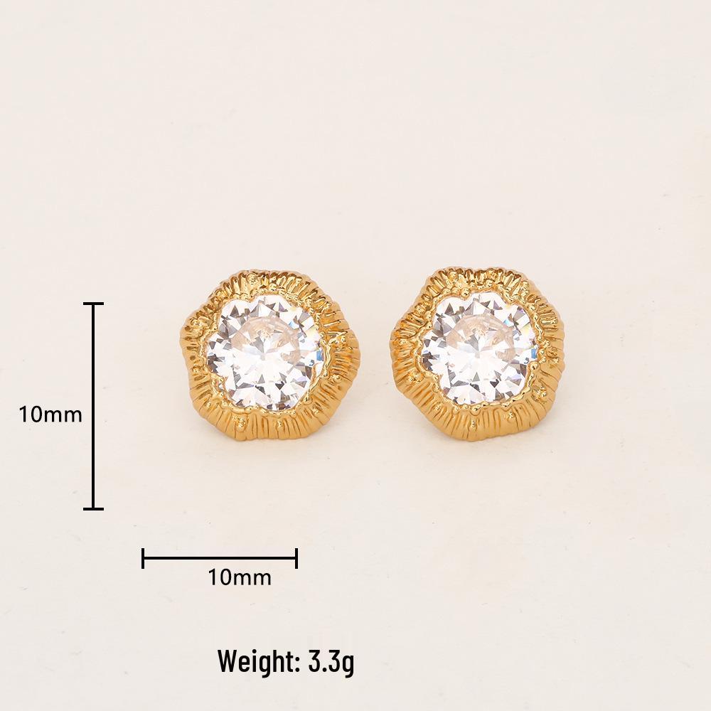 Flashy Zircon Stud Earrings: Unisex Luxury Minimalist Fashion with Hip Hop Punk Vibe