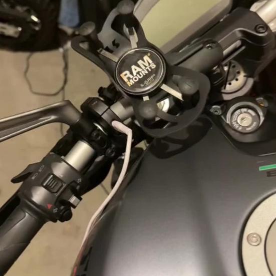 Quick Release Motorcycle USB Charger - Slim Profile Universal Handle Mount with QCPD Fast Charging DC 12-24V