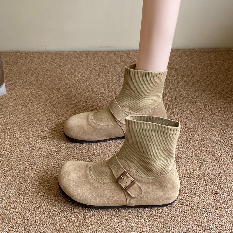 

Women s non-tired feet thick sole heightening soft elastic comfortable shock-absorbing non-slip casual sports Martin boots 35 хакі