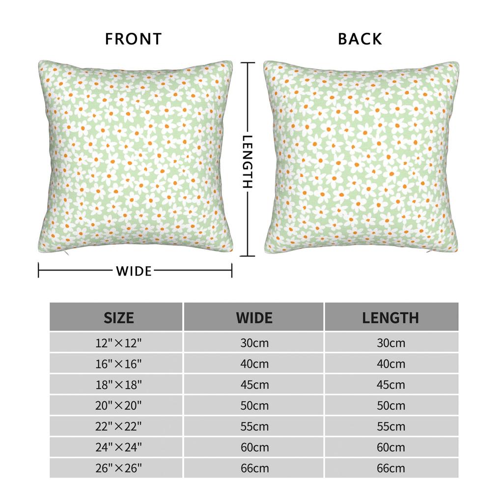 Pastel Daisy Floral Pattern Pillow Case Graphic Pillow Cover For Sofa Couch Bed Living Room Novelty Pillowcases