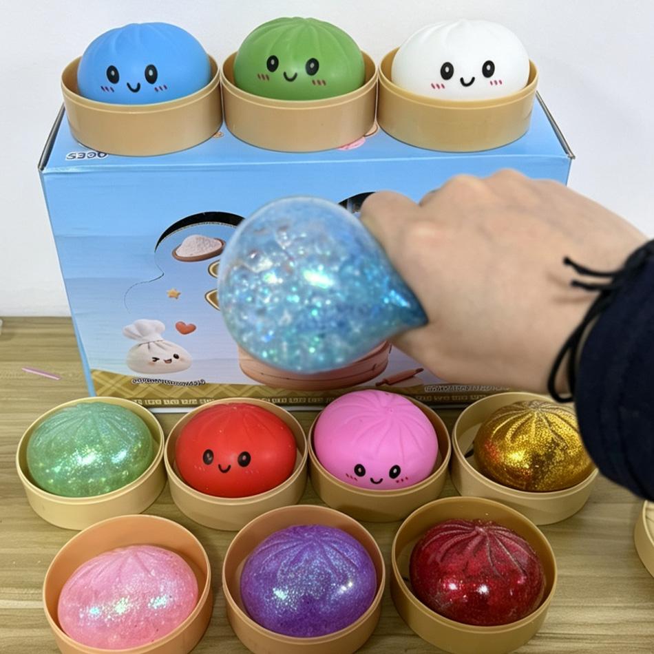 Blizgus koldūnas Squishy su dėžute Koldūnai Sensorinis gniuždymo žaislas Streso malšinimui Gerbėjų dovana