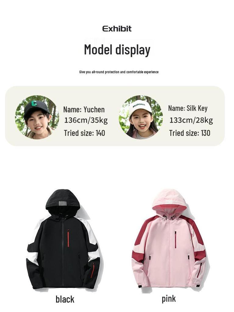 Spring & Autumn Parent-Child Outdoor Windbreaker Jacket - Waterproof & Windproof, Unisex Mountaineering Suit