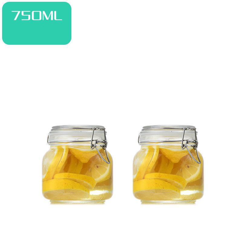 Glasflasche Versiegelter Behälter Für Küche Lebensmittel Eingelegtes Obst Konserven Transparent Große Öffnung Marmeladenglas Aufbewahrungsglas Haushalt