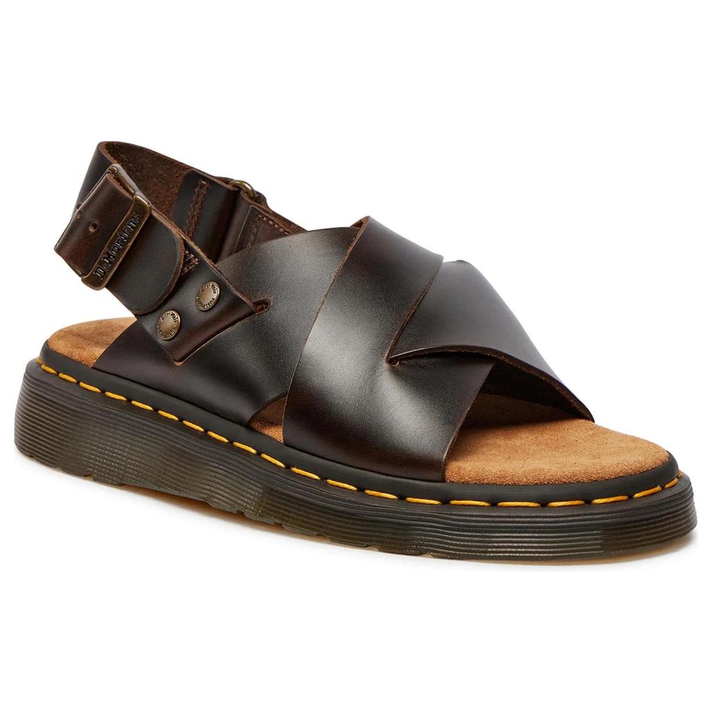Dr. Martens Leather Fashion Comfortable Simple Versatile Slide Sandals Unisex Sandals Brown 31577375
