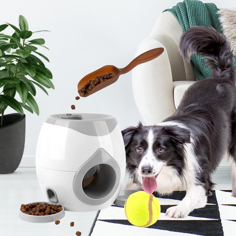 Interactive Dog Treat Launcher and Tennis Ball Dispenser