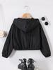 Mädchen 8-12 Jahre Ganzjahres Freizeitjacke, Raglan Langarm Reißverschluss Kurzer Mantel mit Reflektierendem Streifen, Leichte Outdoor Lauf- und Radsportbekleidung