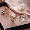 Luxury Pigeon Egg Crystal Handles Cabinet Drawers Exquisite Crystal Hooks Transparent Amber Color Wall-mounted Indoor Decoration