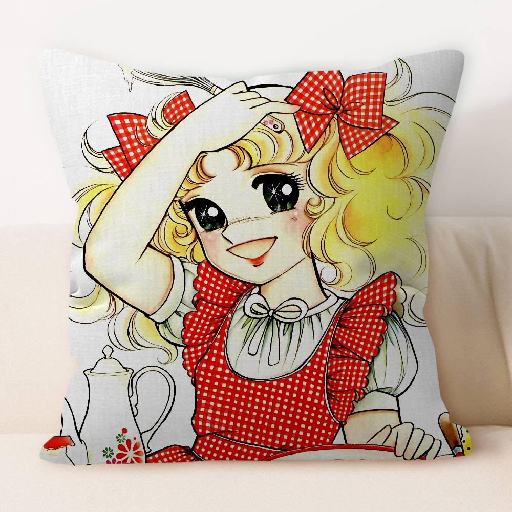

Manga Candy Cartoon Pillow Covers Cartoon Sofa Decorative Home Double-sided Printing Short Plush Cute Cushion Cover 12x12Inch