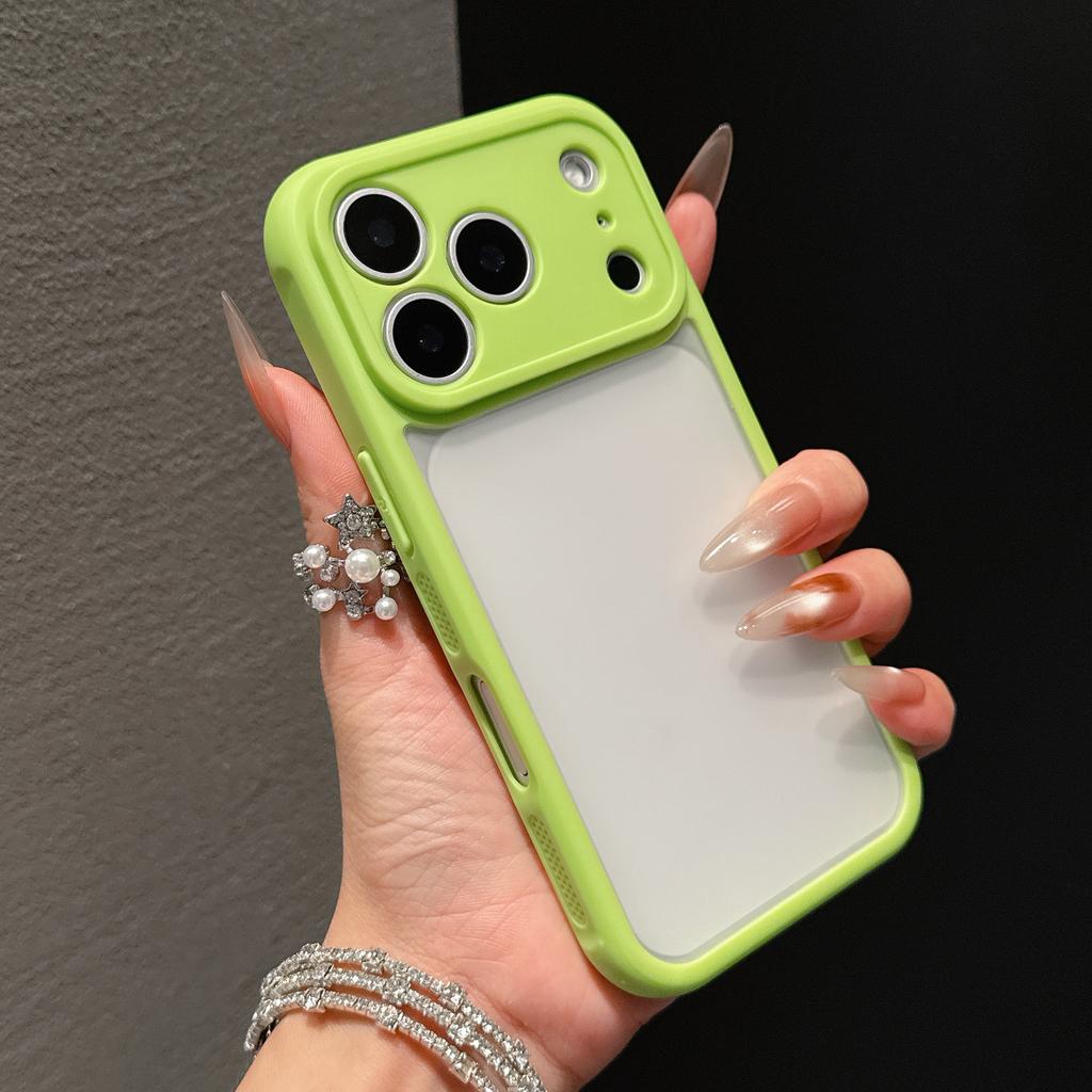 Luxury Orange Shield Transparent Phone Case for IPhone 17 Air 16 15 14 Plus 13 12 11 17 Pro Max Lens Protection Shockproof Cover