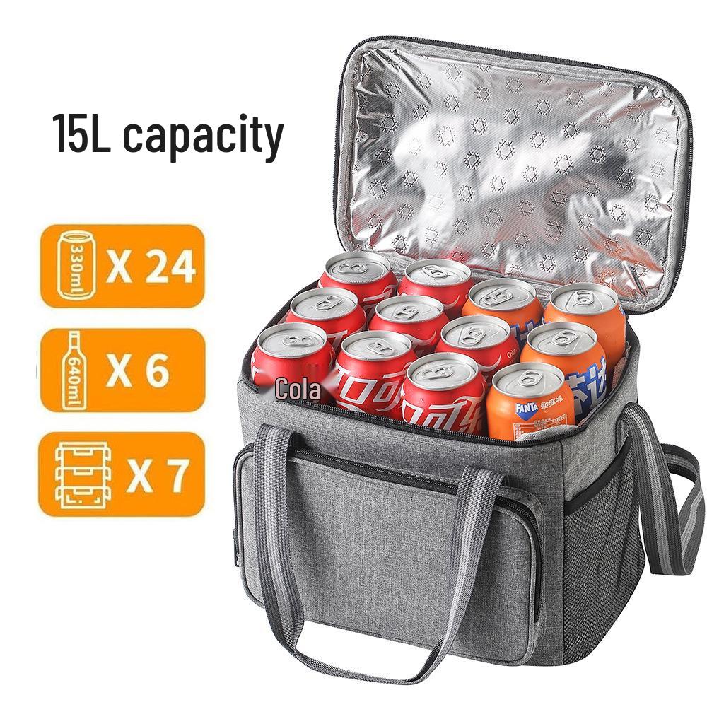 Portable Oxford Cloth Insulated Lunch Tote - Large Capacity Ice Pack Bag for Outdoor Use