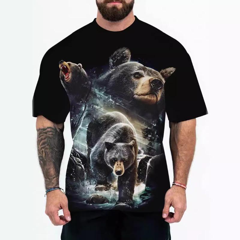 Summer 3D Printed Cartoon Anime Loose Men's Short Sleeved T-shirt
