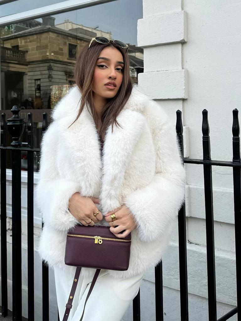 Fox fur environmentally friendly fur furry short pink furry coat autumn and winter top European and American women's clothing