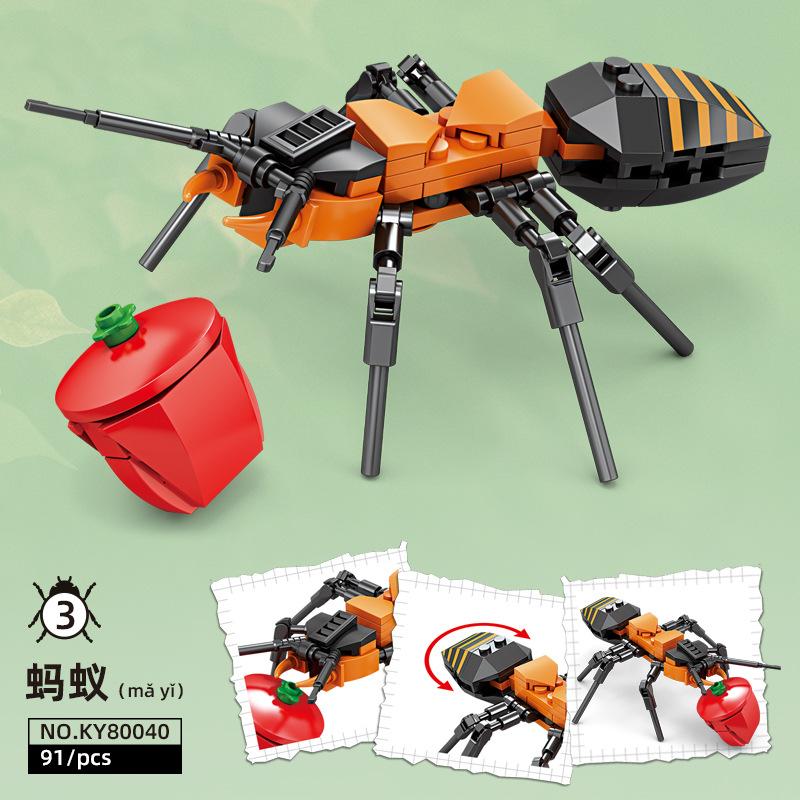2023 Stadt Kreativität Tier Insekt Bienen Libellen Ameisen Gottesanbeterin Marienkäfer Schnecken Modell Bausteine Steine Spielzeug Zum Geschenk