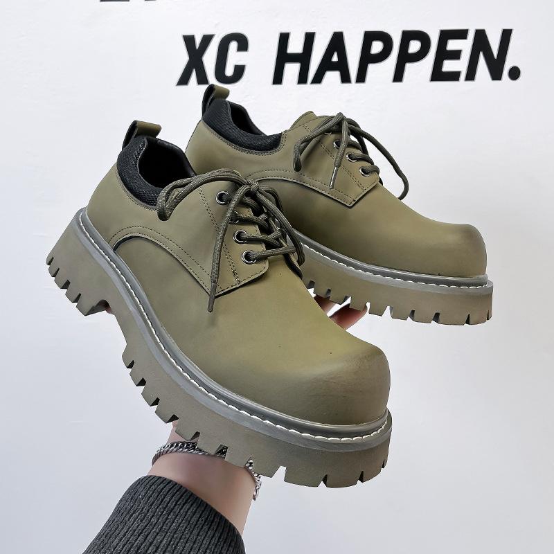 2025 new Mickey Derby shoes men's shoes big head leather shoes platform trendy shoes retro old versatile 66325-A